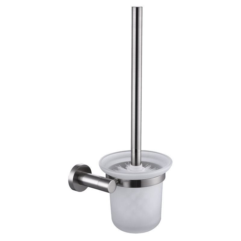 Drumourne Wall-Mounted Toilet Brush and Holder, Nickel