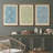 " Botanical Pattern And Crafts Movement Design Nature Landscape Vintage Classic Rustic Art Decor " 3 - Pieces-98696085-98696086