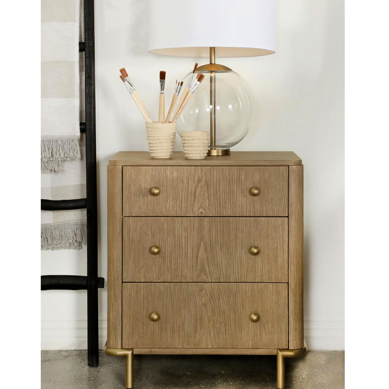Table de chevet 3 chambres avec ports - finition brune pour intérieur doublé de feutre
