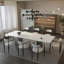 Ensemble de table de salle à manger 9 pièces Myrasol avec table de salle à manger extensible en fritté de 94,48 po avec 8 chaises en tissu-75396767-75396754-75396764