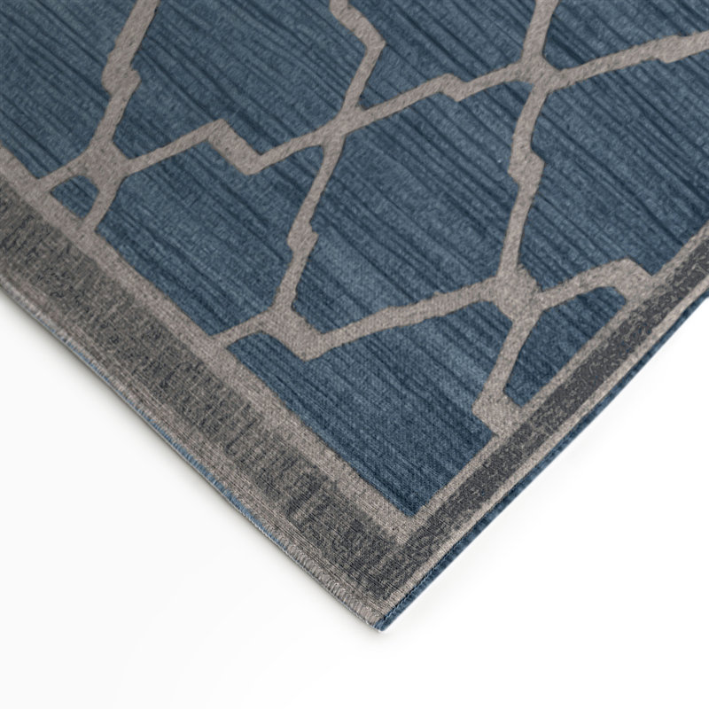 Tapis gris intérieur et extérieur Trellis