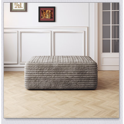 Repose-pieds 37,40 po sans assemblage, tissu en velours côtelé moelleux pour un confort et un style instantanés