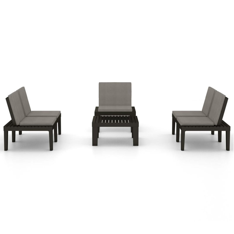 Chaise longue avec coussins 4 pièces Ceshut, Noir, noir, noir, noir
