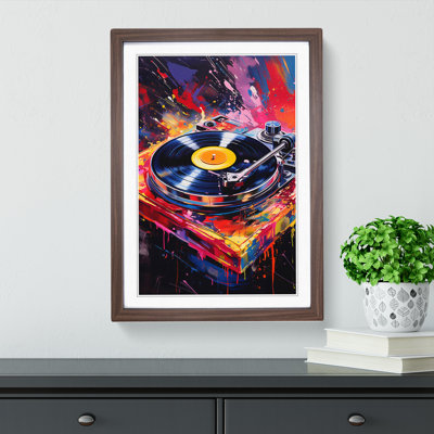Record Player Action Painting No.2 - Framed Print