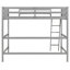 Lit mezzanine simple en bois massif gris avec construction en pin de qualité, 14 lattes et support, décor de chambre simple et élégant, lit L 78,9 po x l 42 po x H 67,3 po-130115580