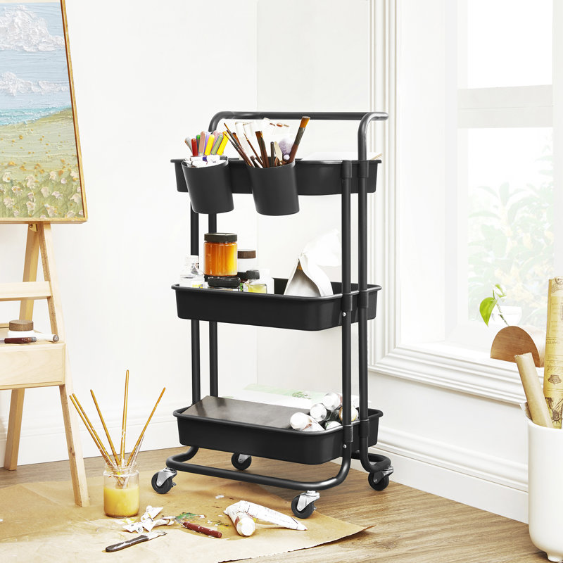 Rosilyn Metal Bar Cart, Black