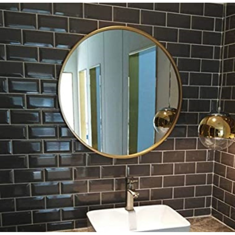 Roberts Mirror, 32" x 32", Gold, Metal