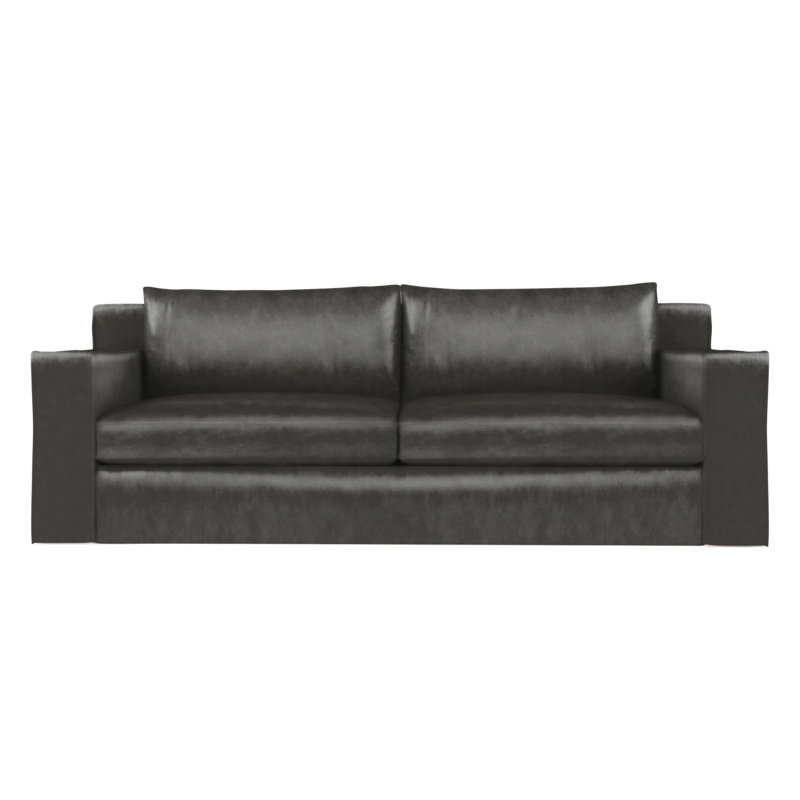 Canapé Mulberry, Cuir rétro graphite, H 33 po x l 108 po x p 40 po, Patiné