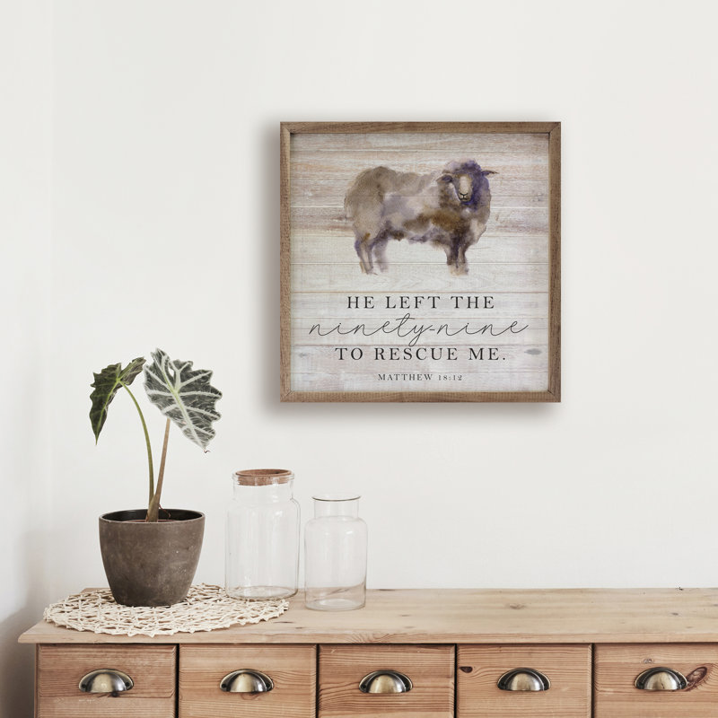 Il a laissé les quatre-vingt-dix-neuf pour me sauver Matthew 18 12 Whitewash, L 8 po x H 8 po