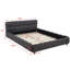 Structure de lit plateforme moderne grand lit, lit tapissier en tissu à profil bas-821080362