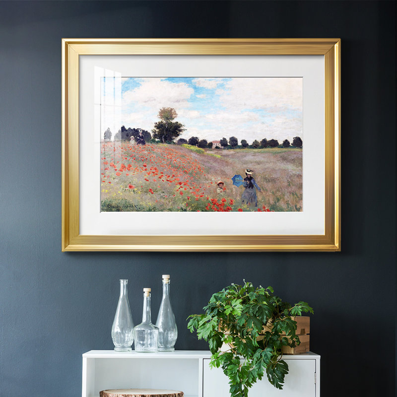 Monet, impression encadrée sur papier par Claude Monet, Or, H 19 po x l 27 po x P 1,5 po