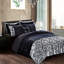 Deane Blue Hypoallergenic Microfibre 180 TC Duvet Cover Set-1657883065-1657883058