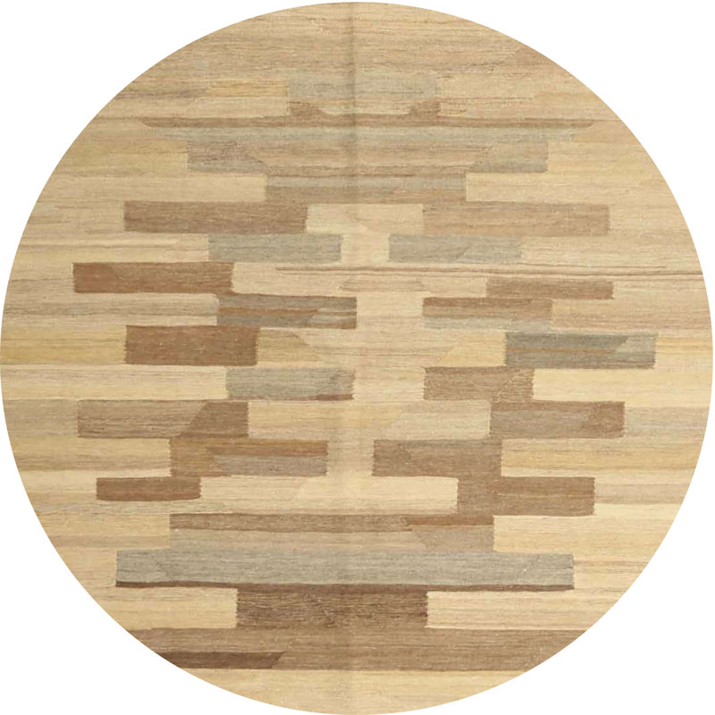 Surface beige contemporaine tapis, Rond 8 pi