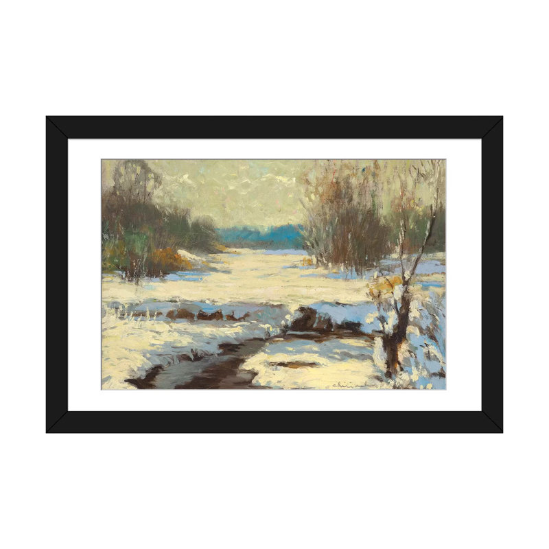 « river pass » par ernest chiriacka, reproduction d’impression sur toile tendue, H 16 po x l 24 po x P 1 po, Blanc