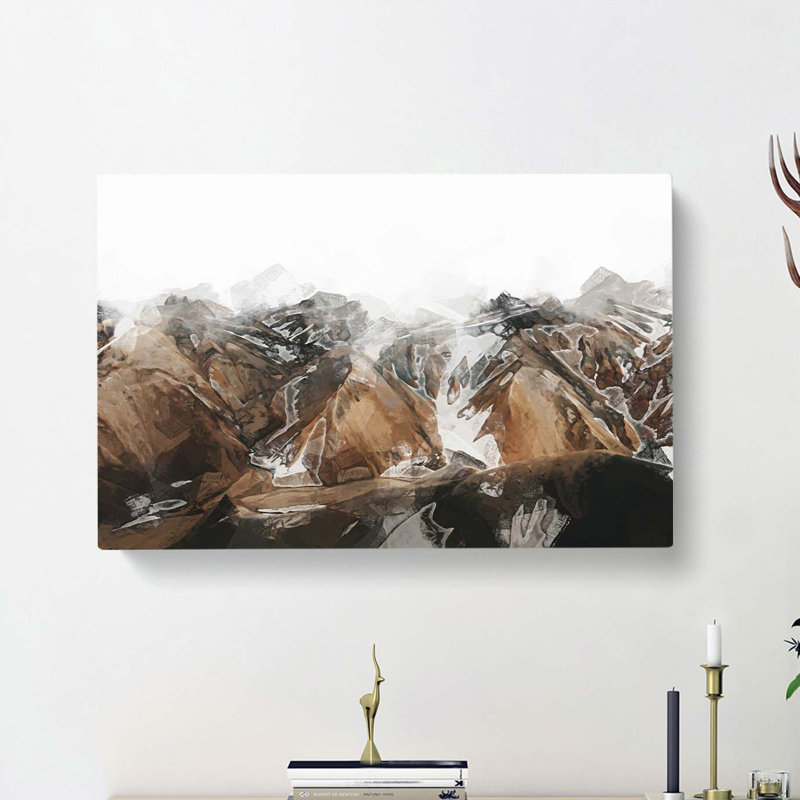 Mountains Under Mist In Iceland In Abstract - Wrapped Canvas, 50cm H x 76cm W x 3cm D