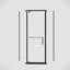 Porte de douche pivotante 36*36*72 po, avec verre trempé de 1/4 po (6 mm), cabine de douche pivotante néo-angle sans cadre pour salle de bain, noir mat (receveur de douche néo-angle non inclus).