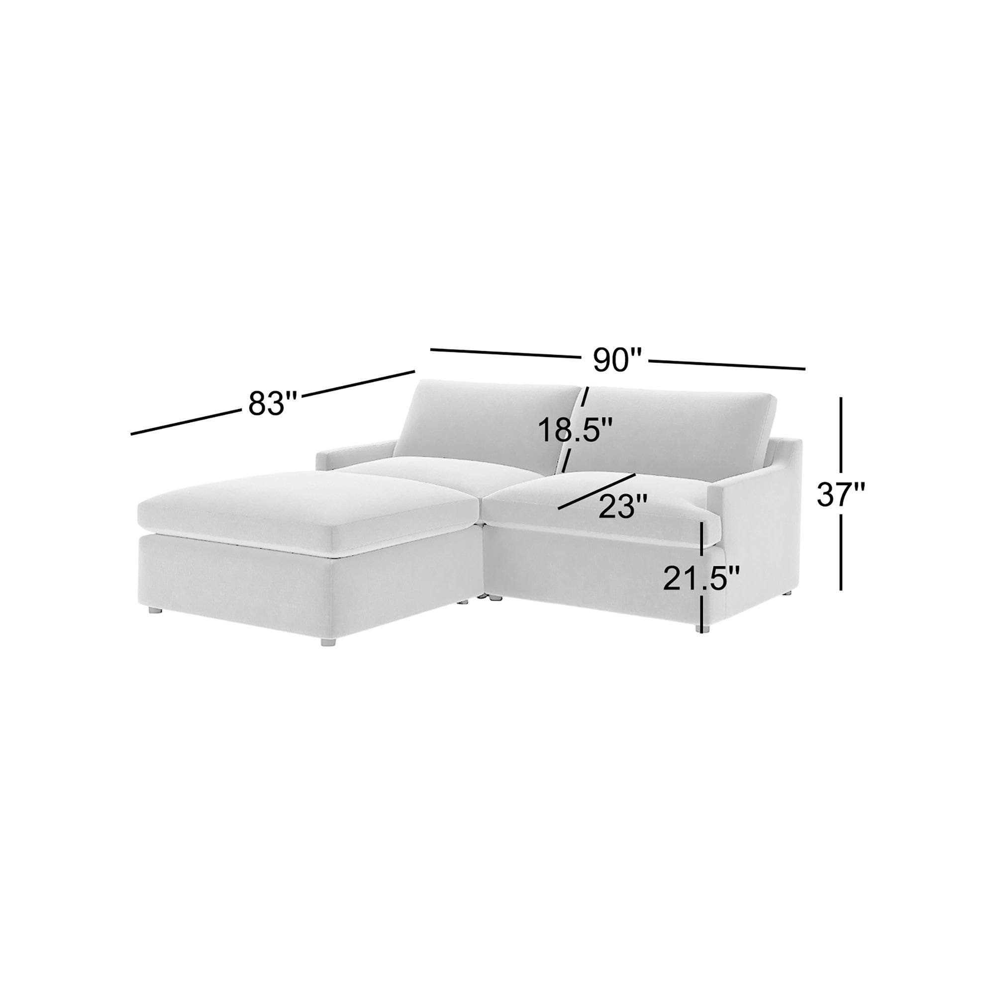 Essex 3-Piece Upholstered Modular Sectional, Andrew Cognac Performance Chenille