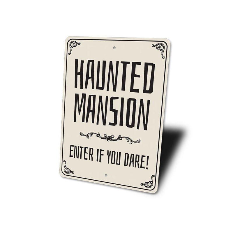 Panneau d'entrée en aluminium Haunted Mansion, H 18 po x l 12 po x P 0,06 po