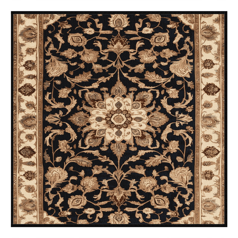 Tapis brun lavable à la machine, Carré 5 pi