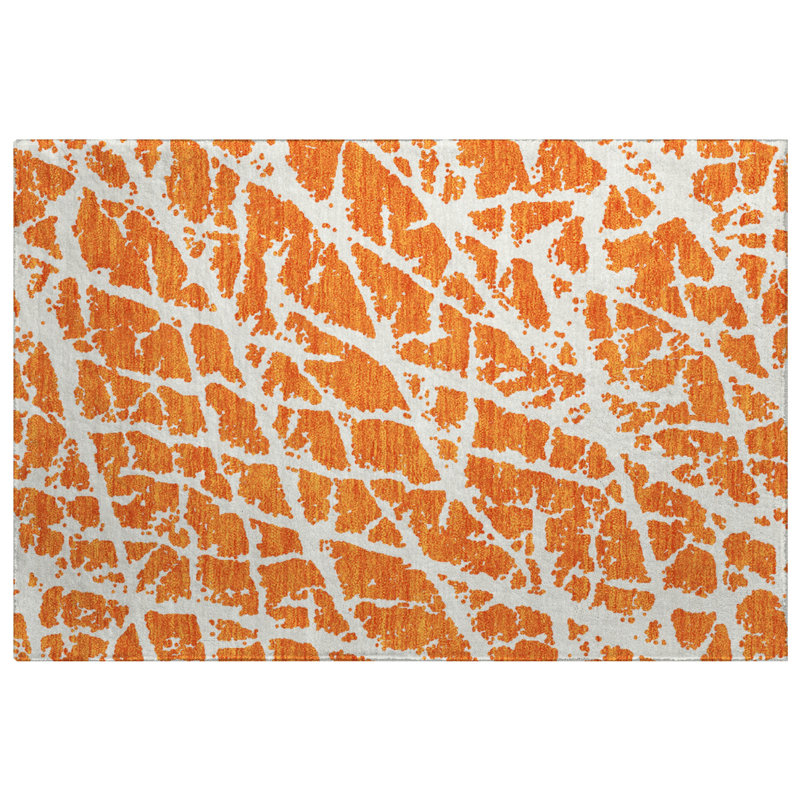 Tapis craquelé de première qualité ADS501, 1 pi 8 po x 2 pi 6 po, Orange