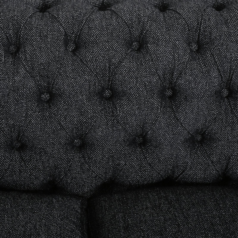 Canapé à accoudoirs rembourrés 84,53 po, Mélange de polyester noir