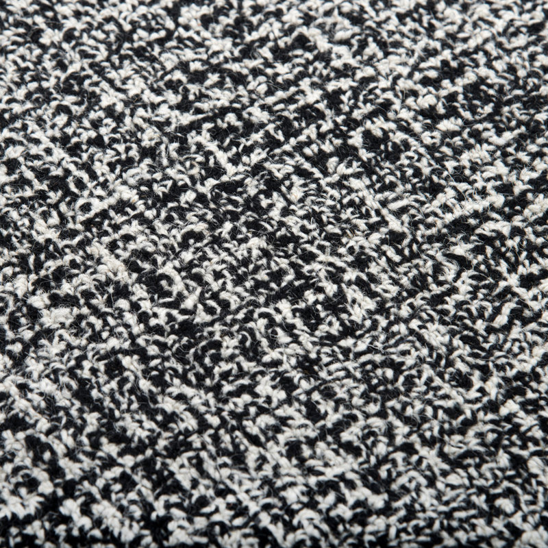 Tapis noir / blanc en laine touffeté à la main Britley, Rond 8 pi