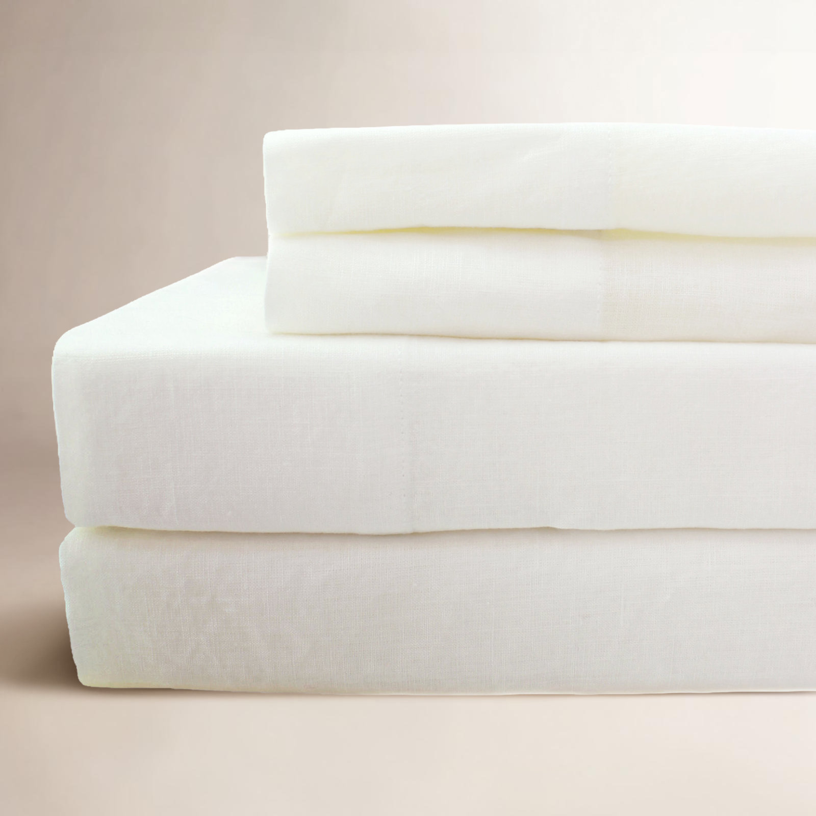 Bassel Linen Fitted Sheet, King, Beige