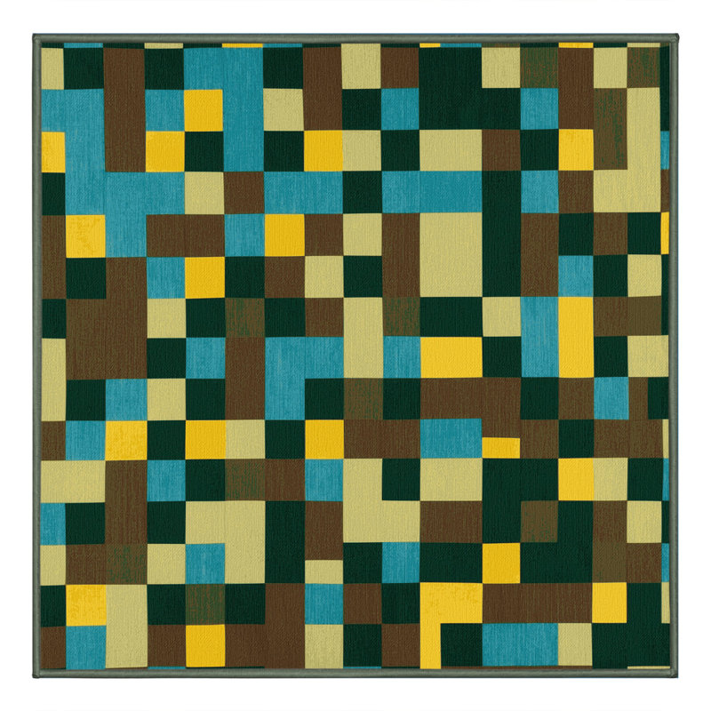 Earth Mosaic Grid Rug, Square 3'