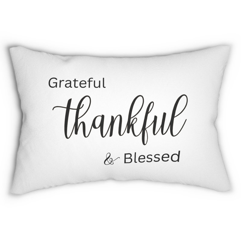 Coussin décoratif Grateful Thankful Blessed, Style blanc - 21