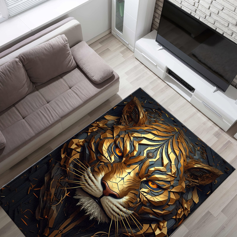 Tapis non tissé à motif mince avec un motif complexe d'inspiration orientale pour une touche de charme exotique dans n'importe quelle pièce