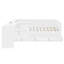 Lit plateforme double en bois avec 6 tiroirs, tablettes et coiffeuse-865555109