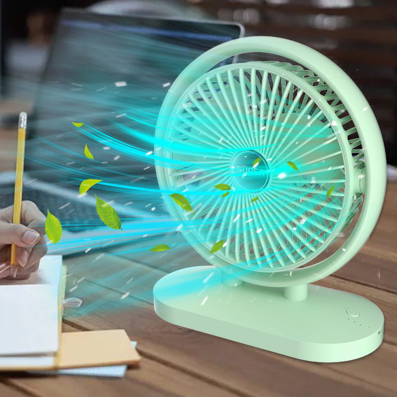 Petit ventilateur silencieux à double support 9 pouces Kondieu Silent, Green