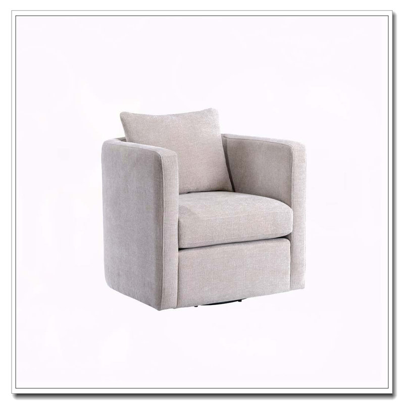 Sutton Linen Swivel Barrel Chair, Beige