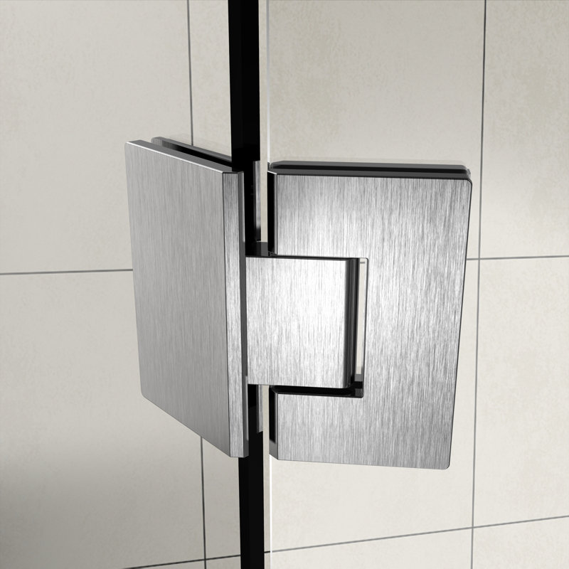 Porte de douche à charnière sans cadre de 34 po x 72 po Merrick GS, Acier inoxydable