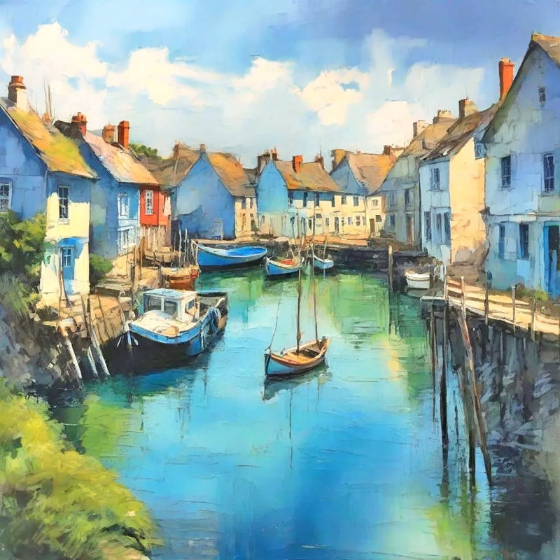 Art mural sur toile Harbour at Noon