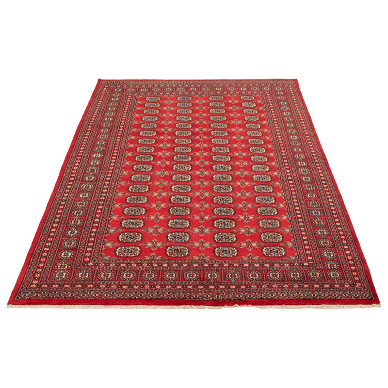 Tapis rouge foncé Finest Peshawar Bokhara 6 pi 7 po x 9 pi 7 po