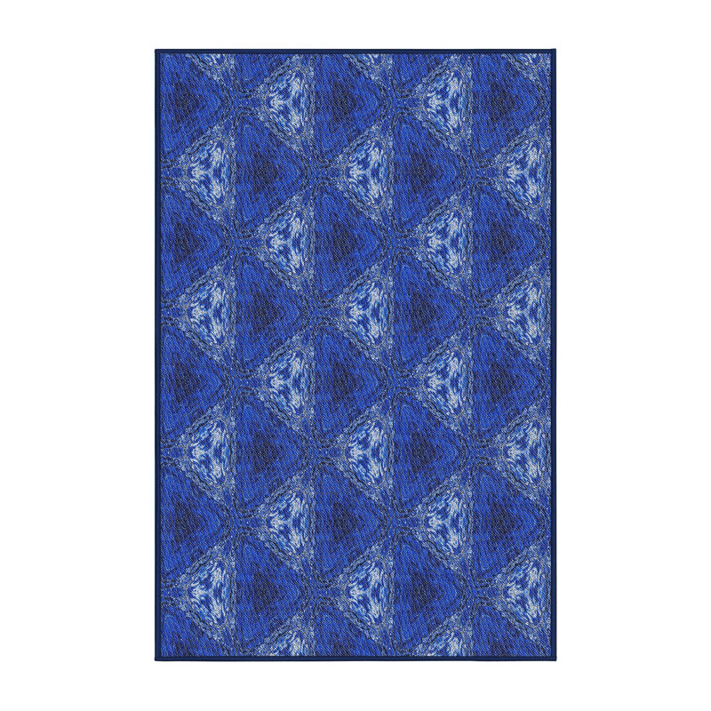 Tapis de zone bleue à motifs, Rectangle 3 pi x 5 pi