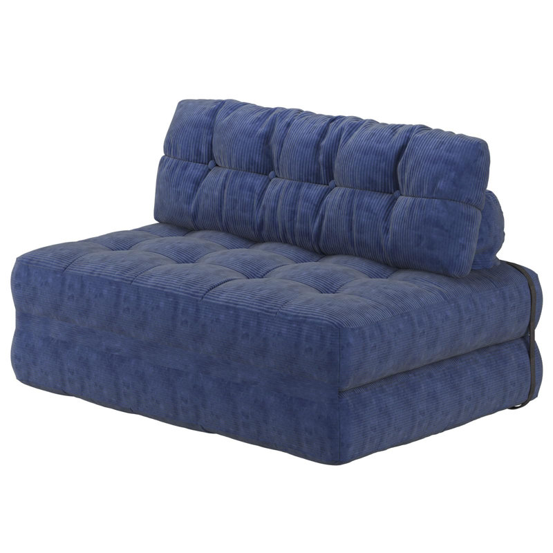 Folding Sofa Bed, Floor Folding Couch with Pillow, Futon Sofa Bed Convertible Sleeper Chair Foldable Mattress Back Support, Portable Fold Out Couch, Full, Corduroy