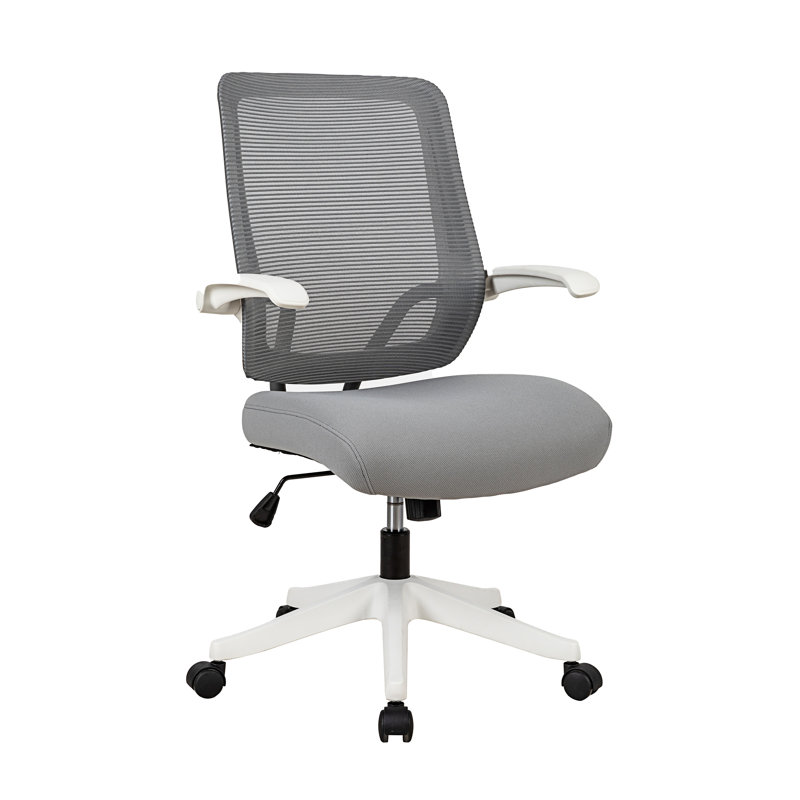 Chaise de travail en filet Laionna, gris, Blanc