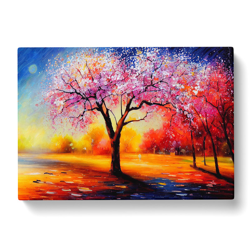 Cherry Blossom Tree Glow - Wrapped Canvas