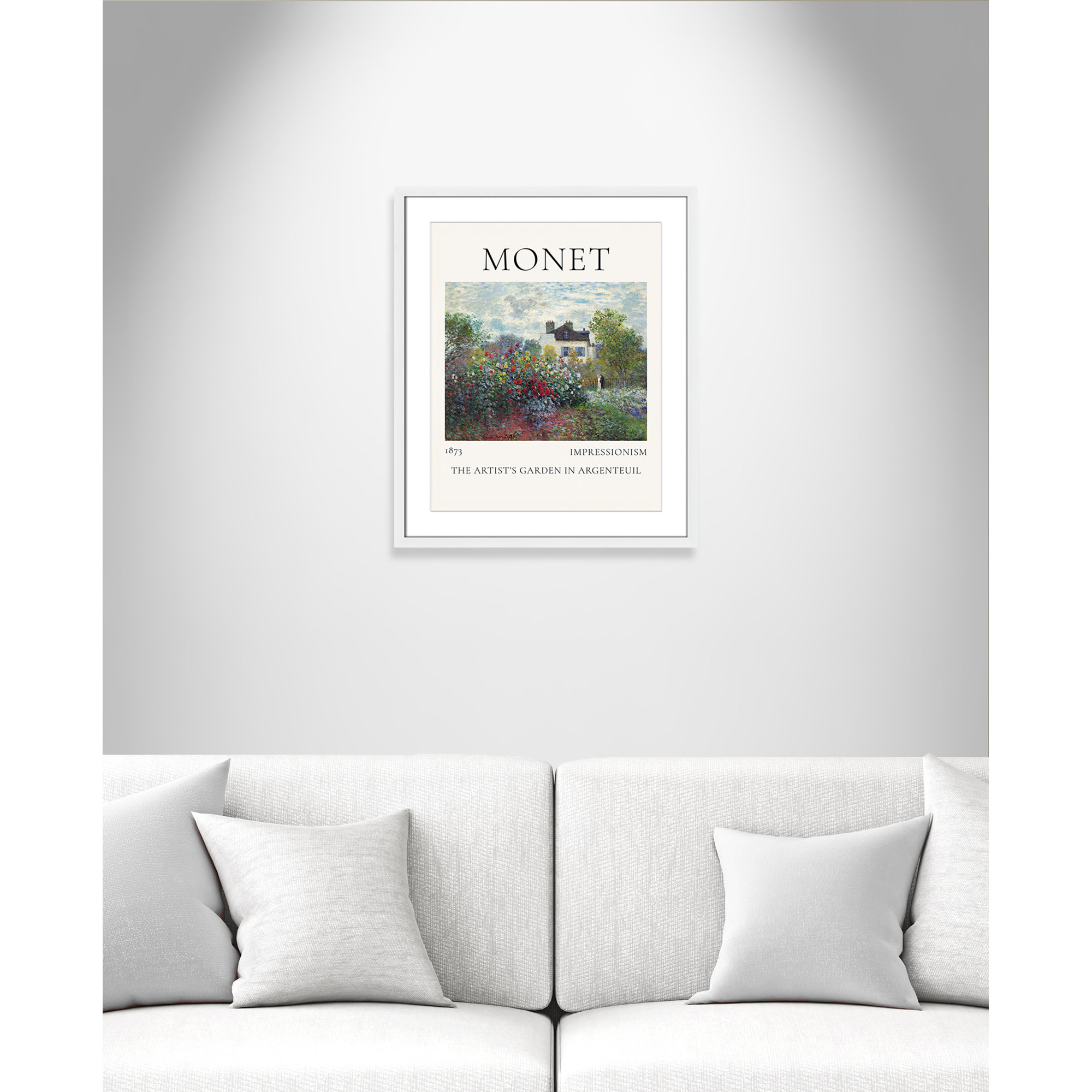 Artists Garden in Argenteuil Print by Claude Monet, Yes, 25.5" H x 21.5" W x 1.25" D, White Single Picture Frame