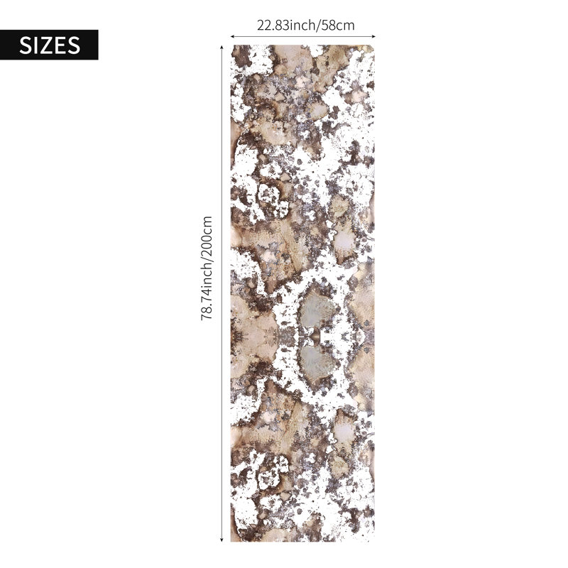 Adhésif décoratif rétro en argent, Brun, H 78,74 po x l 22,83 po