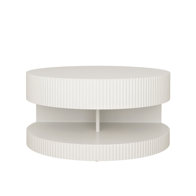 31.5'' Round Coffee Table(Only Including Coffee Table,Without Chairs), White