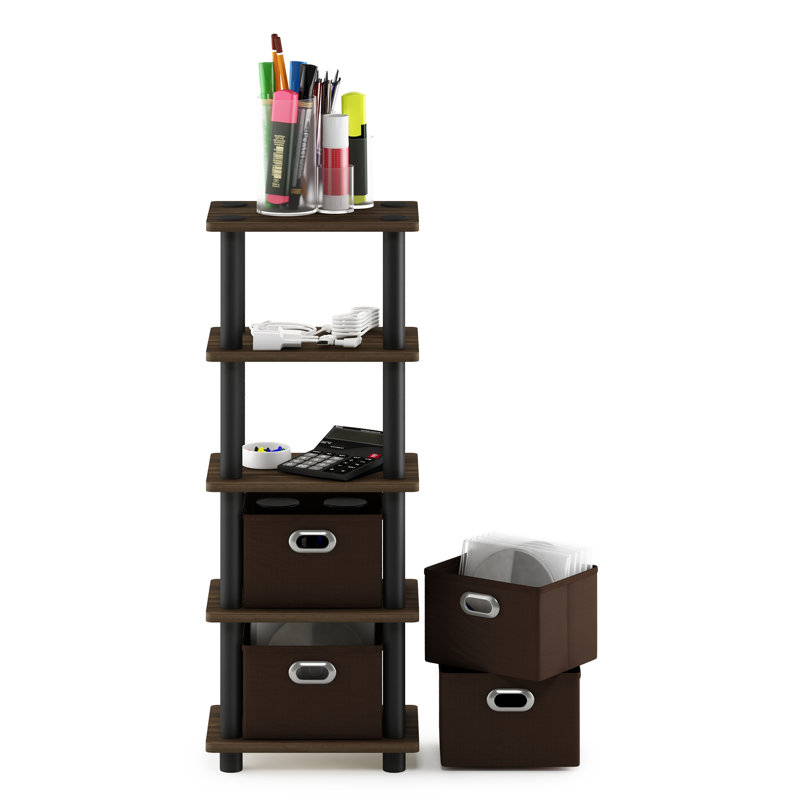 Bibliothèque à cubes H 28,8 "x l 11,3" Asid, Noyer colombien/noir/brun foncé