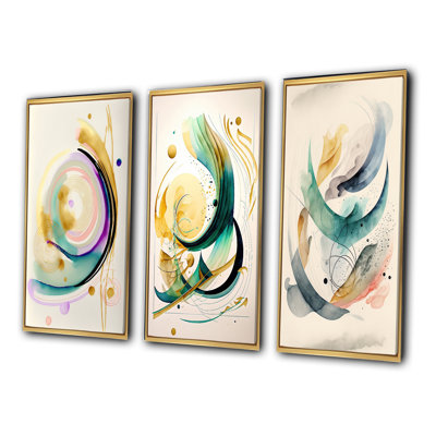 «Golden Spiral Mouvement», 3 pièces sur toile