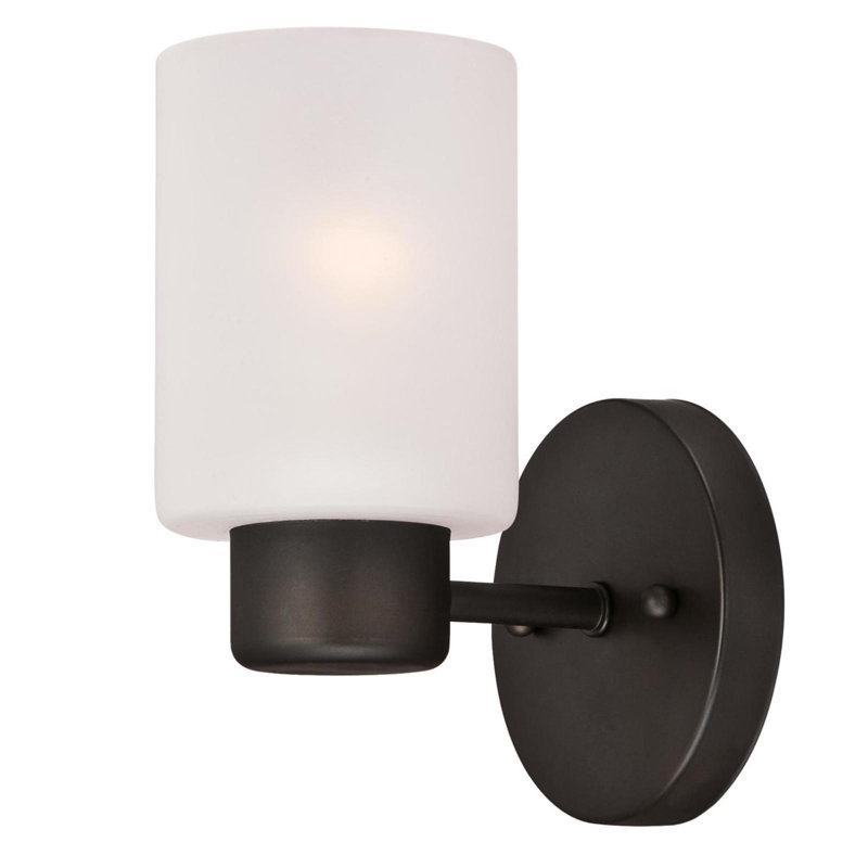 Armed Sconce, Oil Rubbed Bronze with Highlights, Frosted