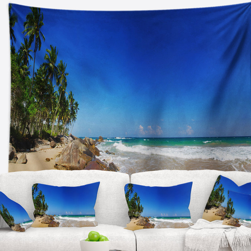Tapisserie paradis tropical Landscape, H 68 po x l 80 po