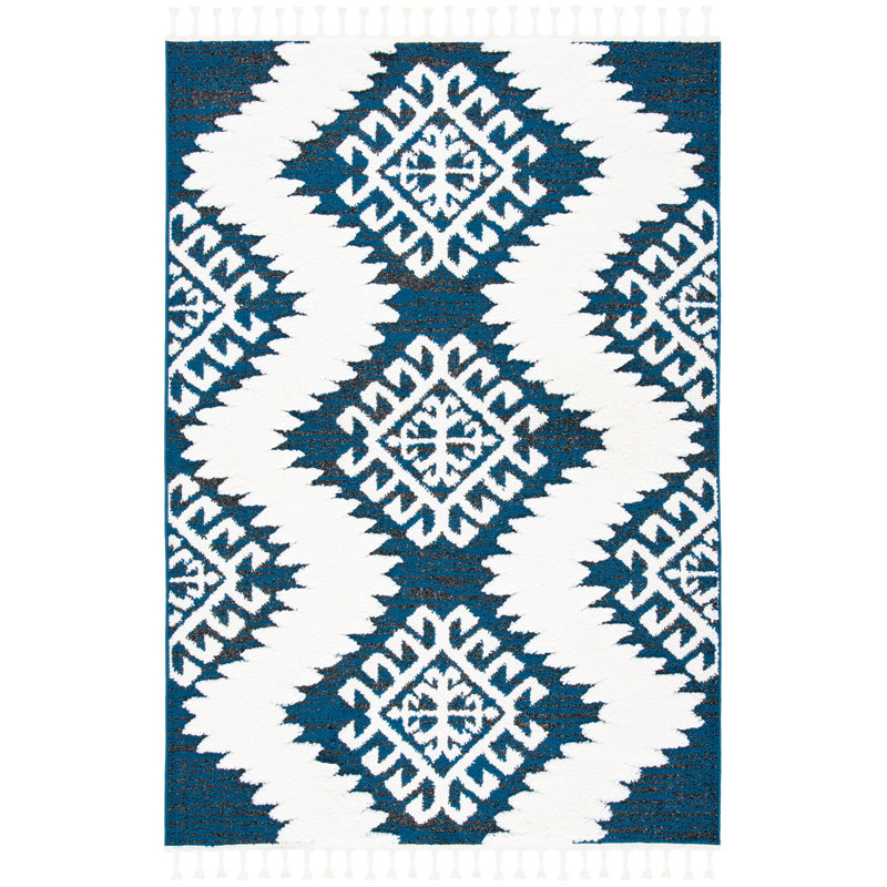 Moroccan Tassel Shag Performance Southwestern Rug, Rectangle 4' x 6'
