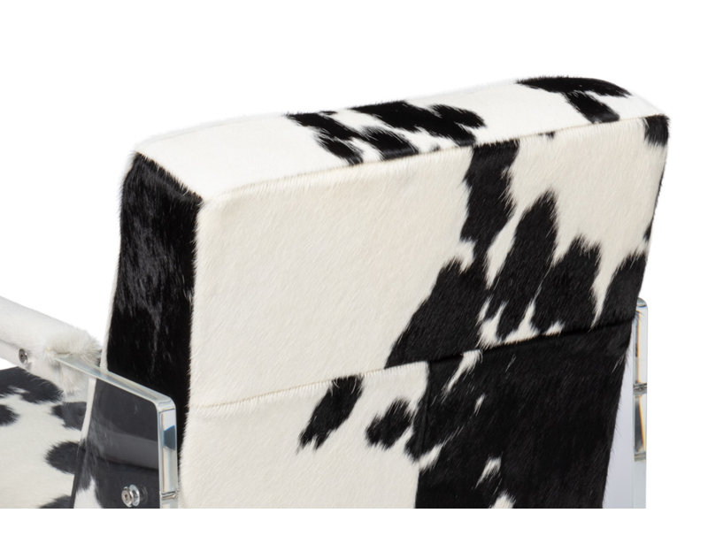 Holloway Leather Armchair, Black/White Genuine Leather