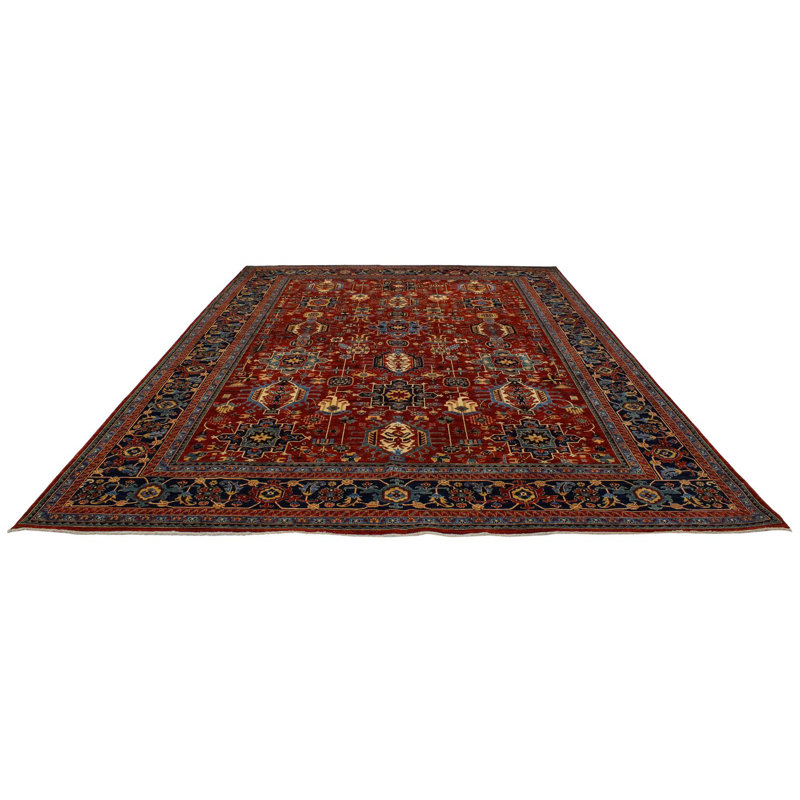 9x13 Red and Navy Traditional Rug